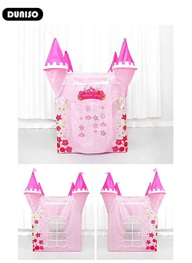 Foldable Kids Play Tent,Princess Castle Game Tent,Tent House Indoor with Windows,Washable Breathable Indoor Outdoor Play house Suitable for Toddler, Easy to Set up and Stow Away Birthday Toy Ideal Gift for Girl & Boy in Holiday & Birthday