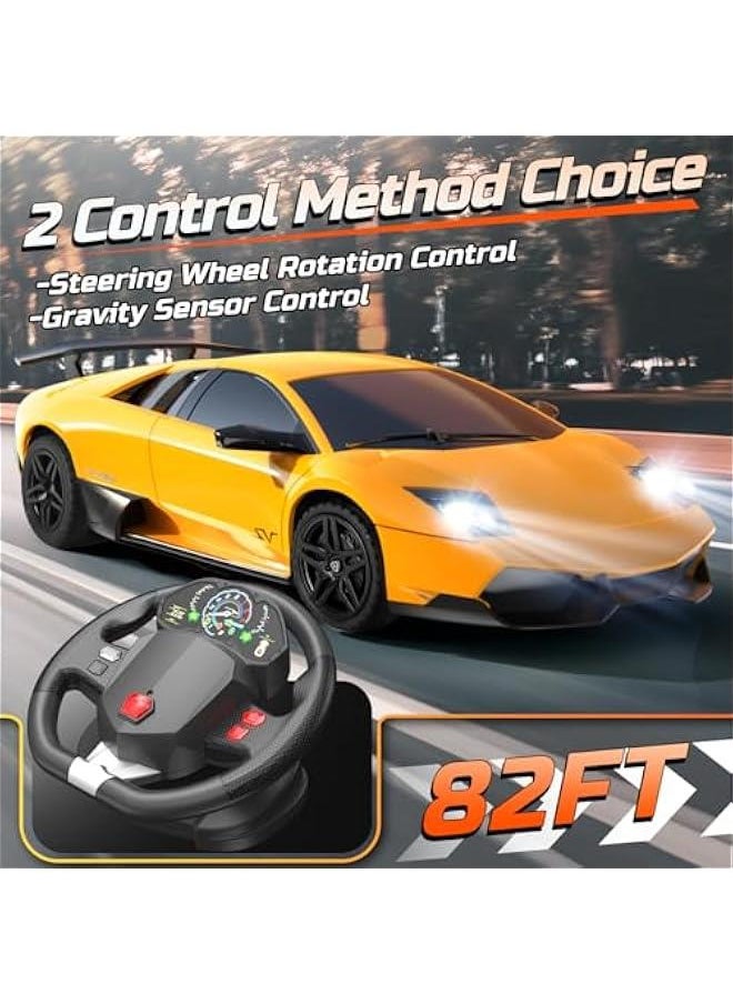 Remote Control Car for Boys, 2.4Ghz Hobby RC Race Car Toys with LED Lights, Ideal Gift for Kids and Adults