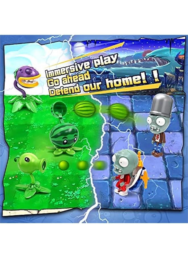 Plants and Zombies Toys vs Egg Transformation Series Assembled Toys Action Figures Set Gift Game Fan Party Birthday Gifts Zombie PVZ Toys Figurines for Boys Girls