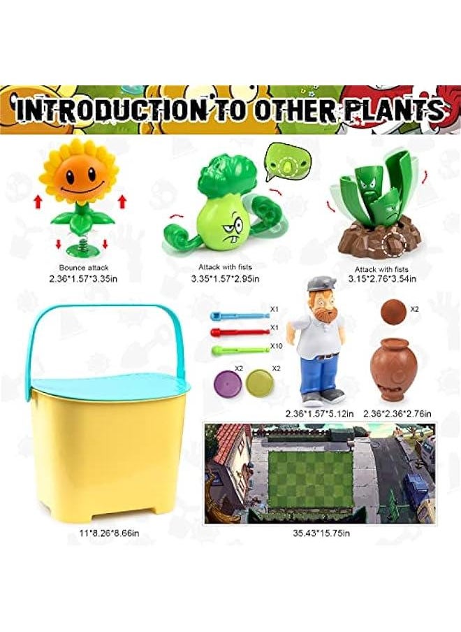 Plants and Zombies vs Toys 21pcs PVZ Action Figures Set Great Gifts for Kids and Fans,Birthday and Party -with Waterproof Battlefield Map