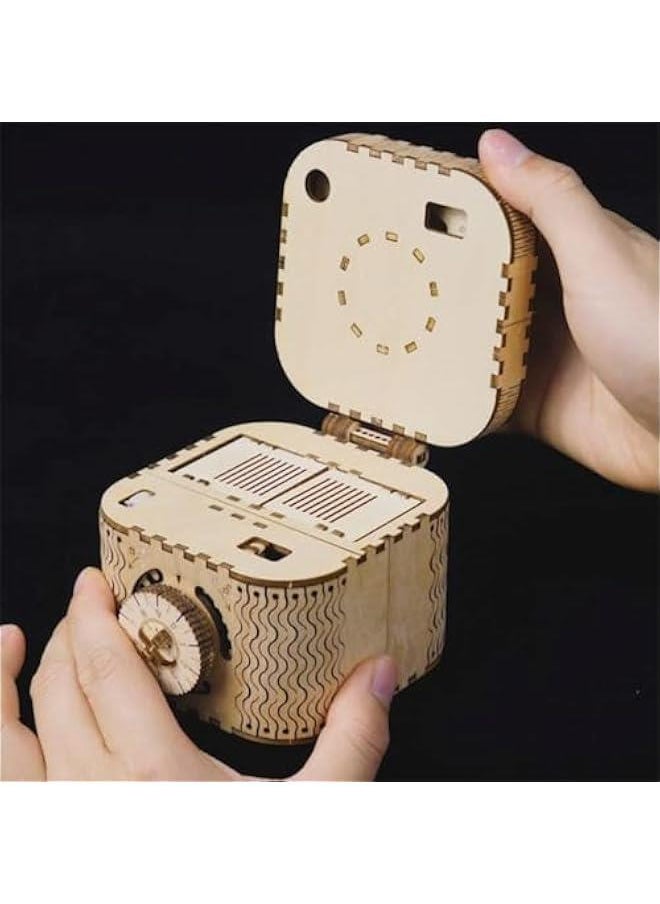 3D Wooden Puzzle Mechanical Treasure Box Model DIY Brain Teaser Projects for Adult Kid Age 14+