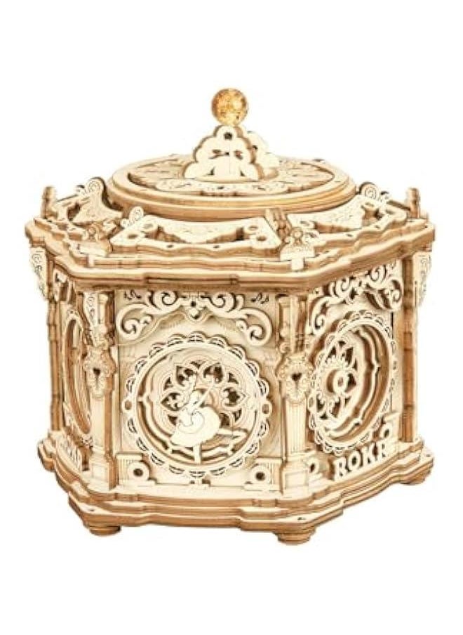 3D Wooden Puzzles Music Box (Secret Garden) - Model Kits for Adults Spinning Musical Jewelry Box Vintage Keepsakes Storage, Gifts for Teens/Woman/Man