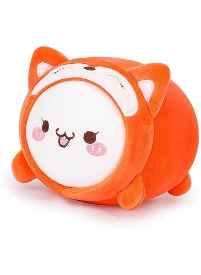 Cute Cat Fox Plush Pillow 8” Kitten Foxes Stuffed Animal, Soft Kawaii Cat Plushie with Fox Outfit Costume, Hugging Plush Squishy Pillow Toy Gifts for Kids