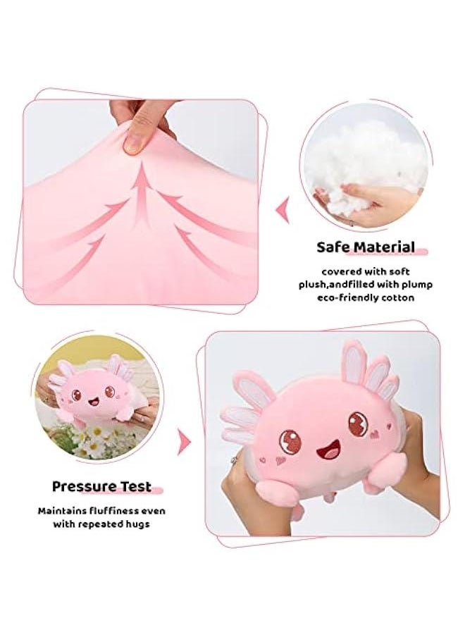 Cute Pink Axolotl Plush Pillow 15.7 Luminous Salamander Axolotl Stuffed Animal, Soft Kawaii Plushies Hugging Plush Squishy Pillow Toy Gifts for Kids Bedding Sleeping