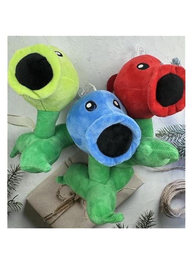 3 PCS Plants and Zombies Peashooter Plush Pea Sets Zombies Toys PVZ Plushies 1 2 Stuffed Soft Doll Pea 3 New