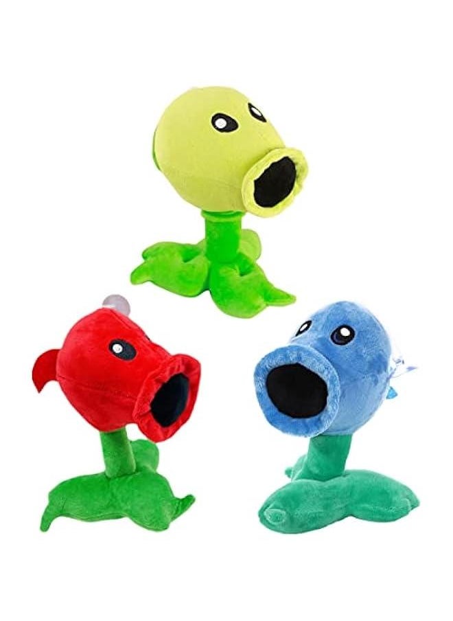 3 PCS Plants and Zombies Peashooter Plush Pea Sets Zombies Toys PVZ Plushies 1 2 Stuffed Soft Doll Pea 3 New