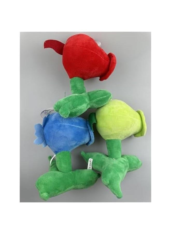 3 PCS Plants and Zombies Peashooter Plush Pea Sets Zombies Toys PVZ Plushies 1 2 Stuffed Soft Doll Pea 3 New