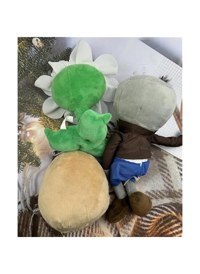 3PCS Plants and Zombies Plush Gray Zombies Plushies Toys WallNut PVZ 1 2 Stuffed Soft Doll Sunflower Normal Zombies Toy New