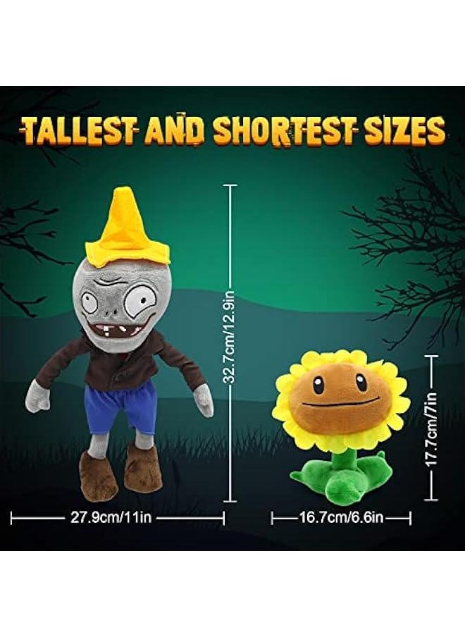 6pcs Plants and Zombies Plush vs Toys Sets PVZ Plush Stuffed Toys Soft Figure Doll Great Birthday Gifts for Boys and Girls