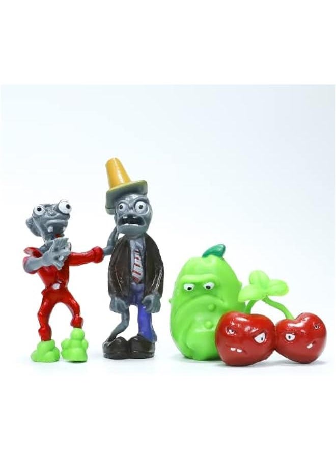 8pcs Plants and Zombies PVC Toys vs Plush, Action Figures Set Toy Great Gifts for Kids and Fans,Birthday and Party