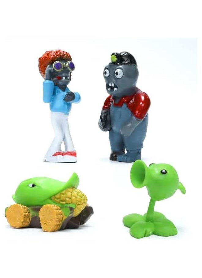 8pcs Plants and Zombies PVC Toys vs Plush, Action Figures Set Toy Great Gifts for Kids and Fans,Birthday and Party