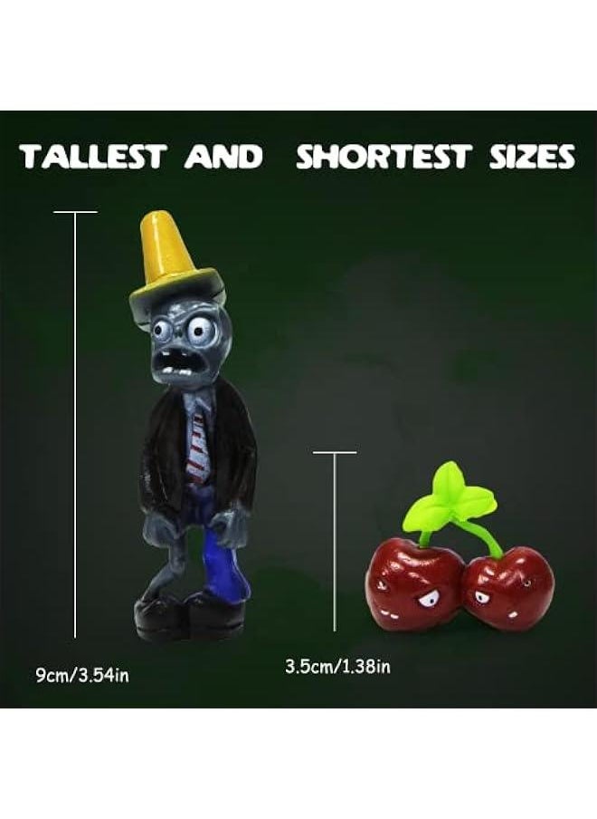 8pcs Plants and Zombies PVC Toys vs Plush, Action Figures Set Toy Great Gifts for Kids and Fans,Birthday and Party