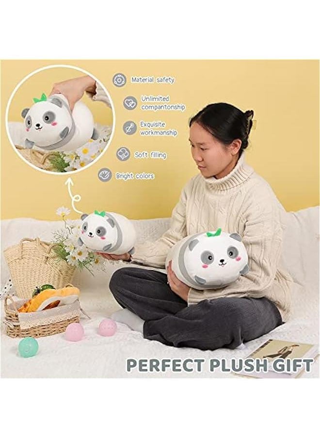 Cute Panda Plush Pillow 8 Bamboo Panda Stuffed Animal, Soft Kawaii Plushies Hugging Plush Squishy Pillow Toy Gifts for Kids Bedding Sleeping