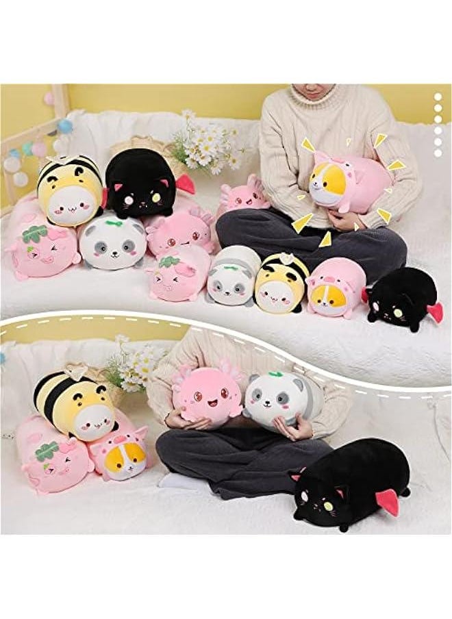 Cute Panda Plush Pillow 8 Bamboo Panda Stuffed Animal, Soft Kawaii Plushies Hugging Plush Squishy Pillow Toy Gifts for Kids Bedding Sleeping