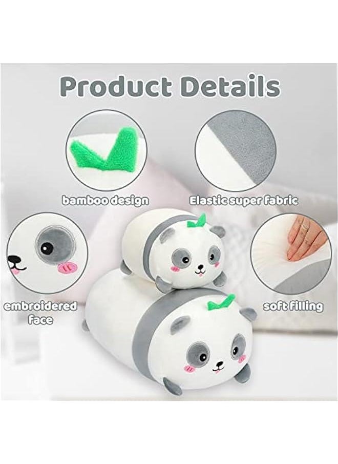 Cute Panda Plush Pillow 8 Bamboo Panda Stuffed Animal, Soft Kawaii Plushies Hugging Plush Squishy Pillow Toy Gifts for Kids Bedding Sleeping