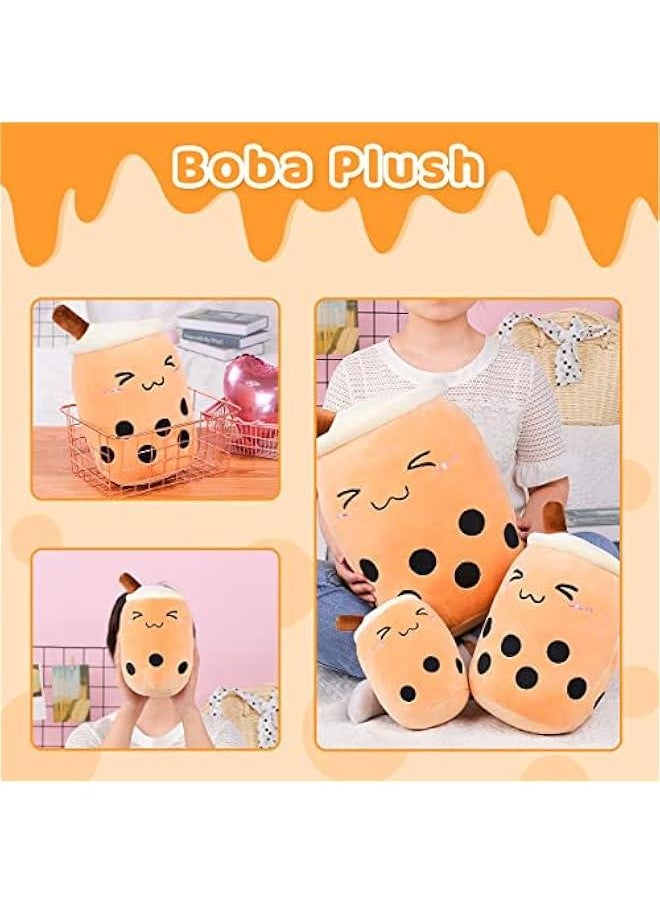 13.7 inch Boba Plush Stuffed Bubble Tea Plushie Cartoon Milk Tea Cup Pillow Big, Soft Kawaii for Kids