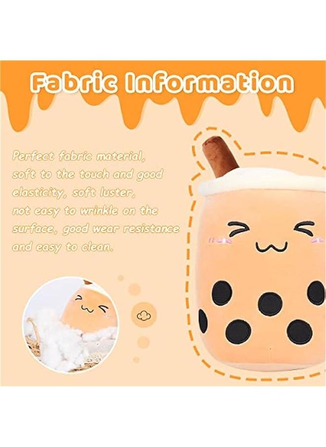 13.7 inch Boba Plush Stuffed Bubble Tea Plushie Cartoon Milk Tea Cup Pillow Big, Soft Kawaii for Kids