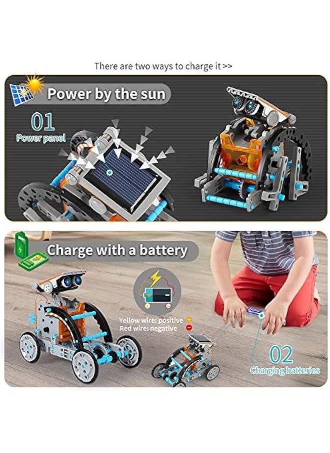 Toys for Ages 8-13, 12-in-1 STEM Solar Robot Kit Toys Gifts for Kids 8 9 10 11 12 13 Years Old, Educational Building Science Experiment Set Birthday for Kids Boys Girls