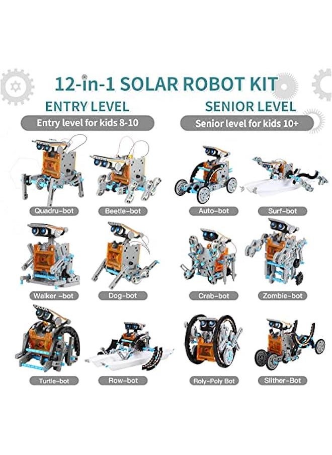 Toys for Ages 8-13, 12-in-1 STEM Solar Robot Kit Toys Gifts for Kids 8 9 10 11 12 13 Years Old, Educational Building Science Experiment Set Birthday for Kids Boys Girls