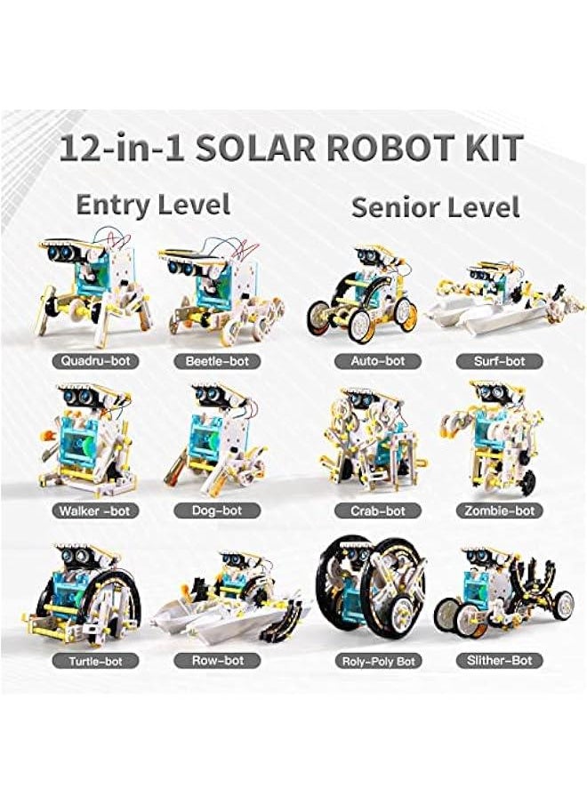 Toys for Ages 8-13,12-in-1 STEM Solar Robot Kit Toys Gifts for Kids 8 9 10 11 12 13 Years Old, Educational Building Science Experiment Set Gifts for Kids Boys Girls