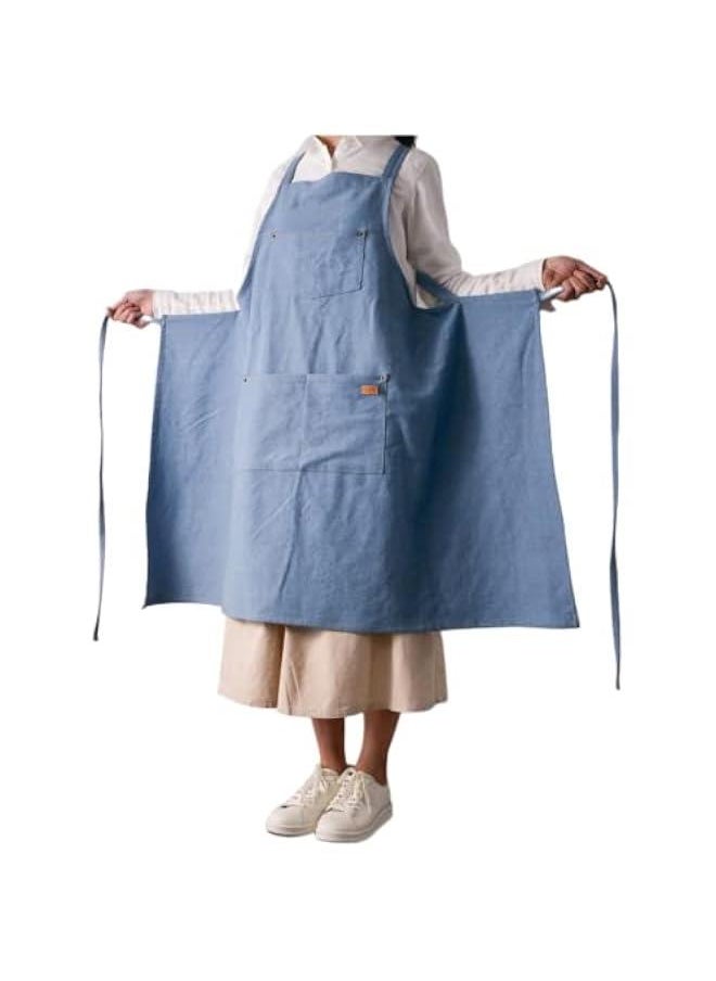 Denim Matching Apron for Kids and Adults, Children Age 4-7 9-12, Cooking Gardening Painting BBQ…