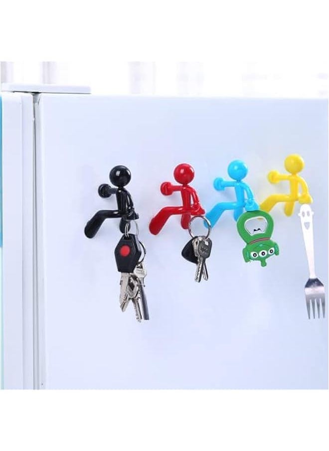 4Pcs Refrigerator Magnets Men, Cute and Colorful Fridge Magnet Man,Solid Magnetic People Magnets for Adults Lockers,Fridge, Office,Whiteboard Decoration