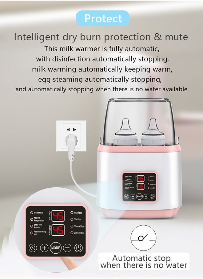 Baby Bottle Warmer, 8-in-1 Multifunction Breast Milk Warmer with Remote, Fast Baby Food Heater and Defrost Warmer with Timer, LCD Display Accurate Temperature Adjustment