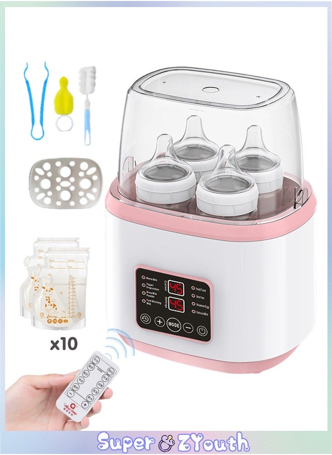 Baby Bottle Warmer, 8-in-1 Multifunction Breast Milk Warmer with Remote, Fast Baby Food Heater and Defrost Warmer with Timer, LCD Display Accurate Temperature Adjustment