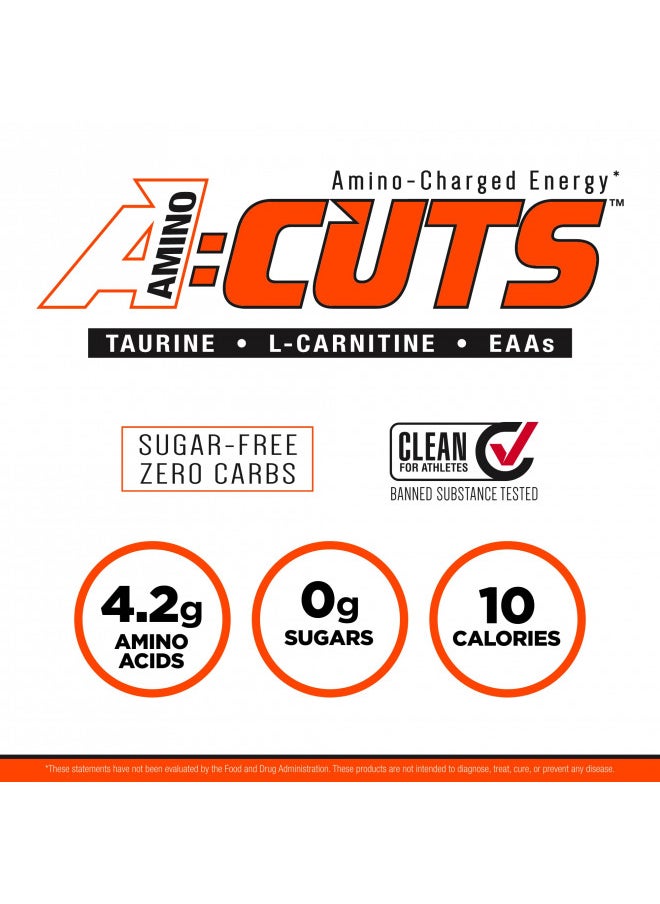 ALLMAX A:CUTS Amino-Charged Energy Drink, Orange - 210 g - with Caffeine, Green Coffee Extract, L-Carnitine & 2000 mg of Taurine - Sugar & Gluten Free - 30 Servings