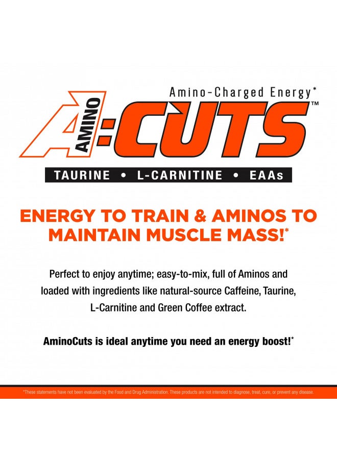 ALLMAX A:CUTS Amino-Charged Energy Drink, Orange - 210 g - with Caffeine, Green Coffee Extract, L-Carnitine & 2000 mg of Taurine - Sugar & Gluten Free - 30 Servings