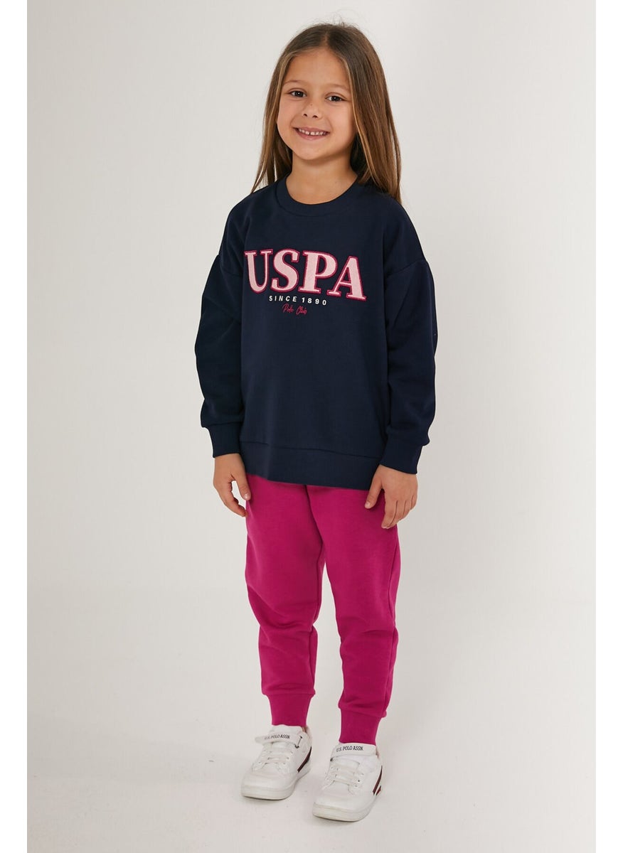 BASE. Polo Assn. Clubs Navy Blue Girls' Tracksuit Set