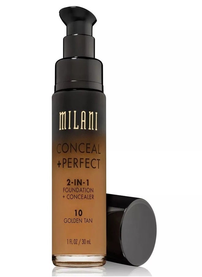 Milani Conceal + Perfect 2-In-1 Foundation + Concealer, 10 Golden Tan 30ml