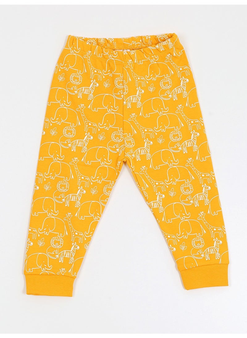Printed Boy Pajama Set 1-4 Years Yellow
