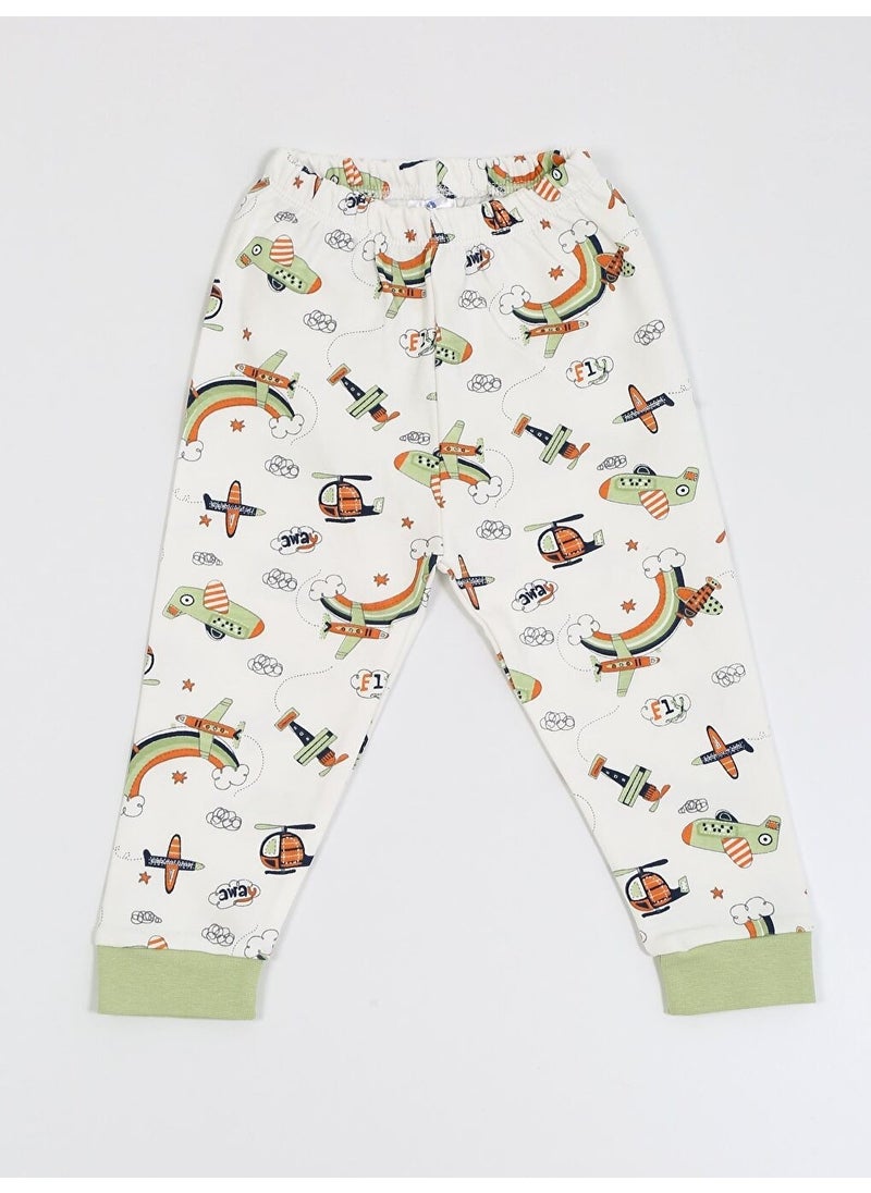 Crew Neck Long Sleeve Printed Boy Pajama Set