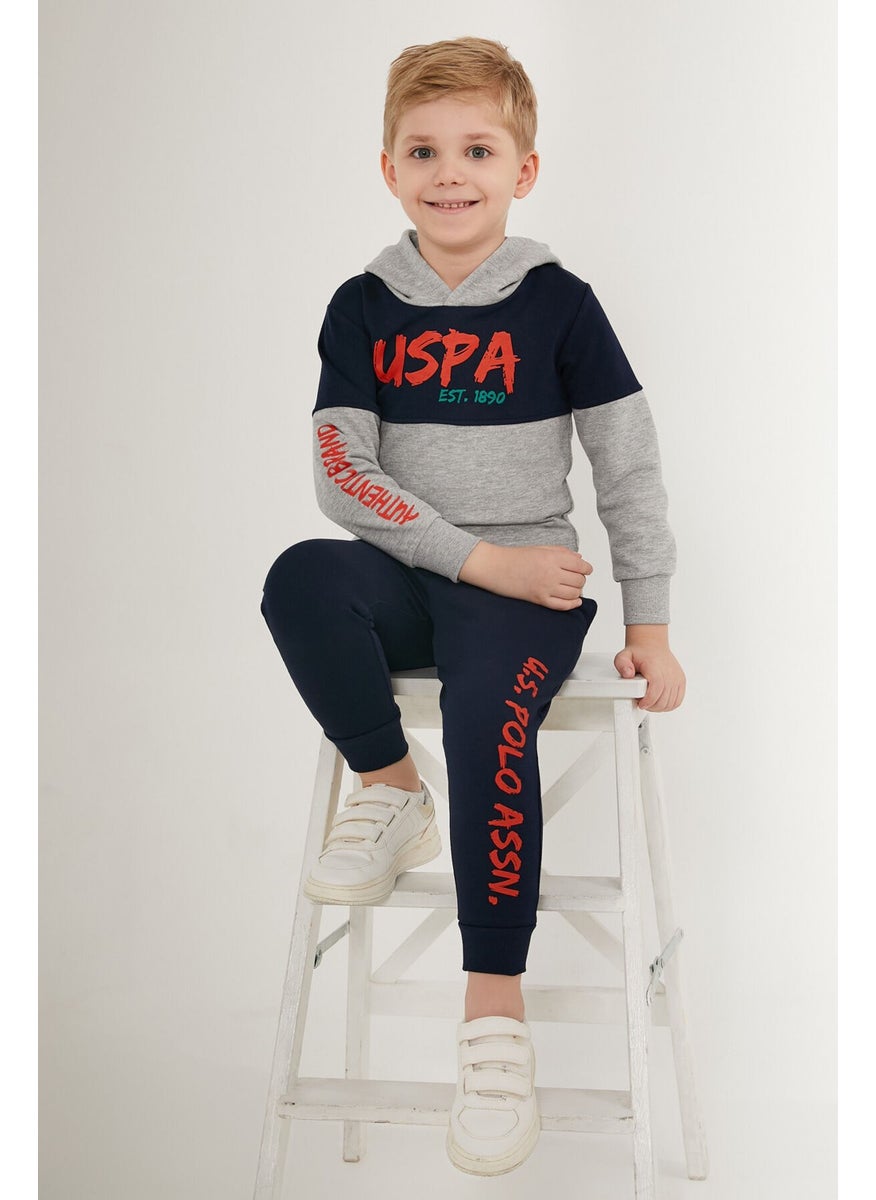 BASE. Polo Assn. Live Gray Navy Blue Boy's Tracksuit Set