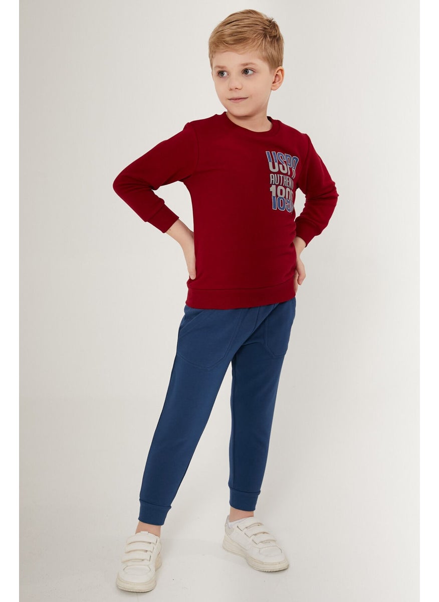 BASE. Polo Assn. Originals Burgundy Boy's Tracksuit Set