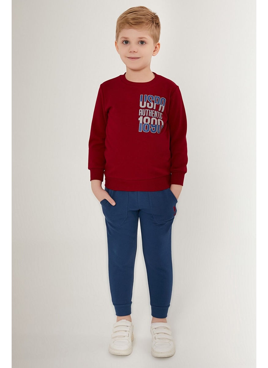 BASE. Polo Assn. Originals Burgundy Boy's Tracksuit Set