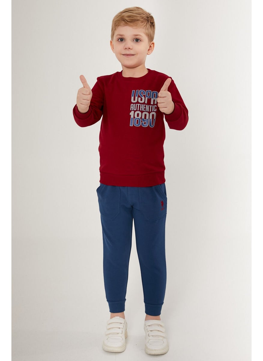 BASE. Polo Assn. Originals Burgundy Boy's Tracksuit Set