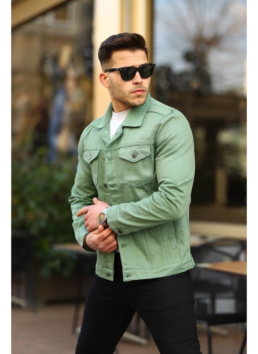 Mint Color Denim Jacket