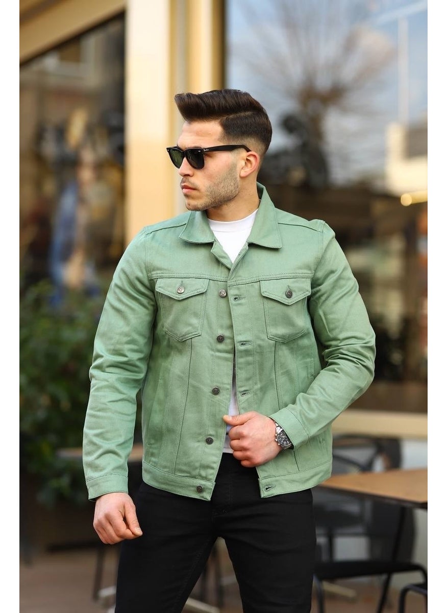 Mint Color Denim Jacket