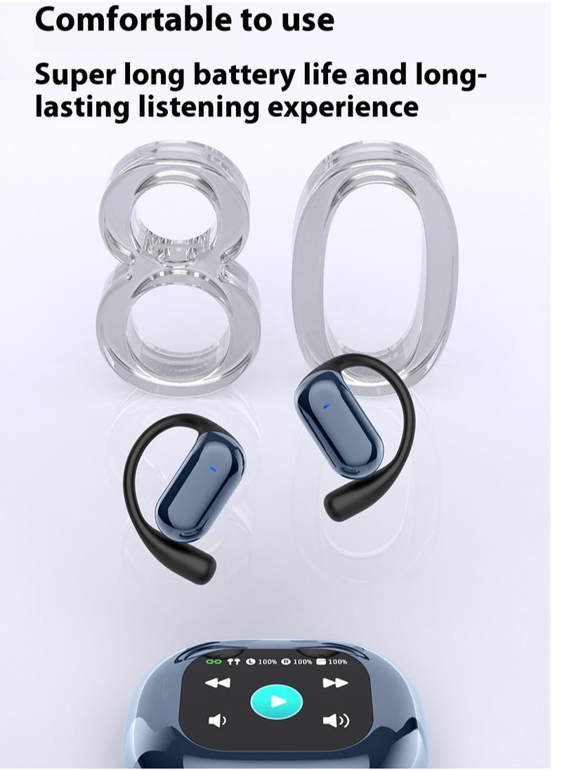 Non in ear LCD color screen AI translation earphones, long-term wear without pain, Bluetooth earphones, ultra long battery life, sports