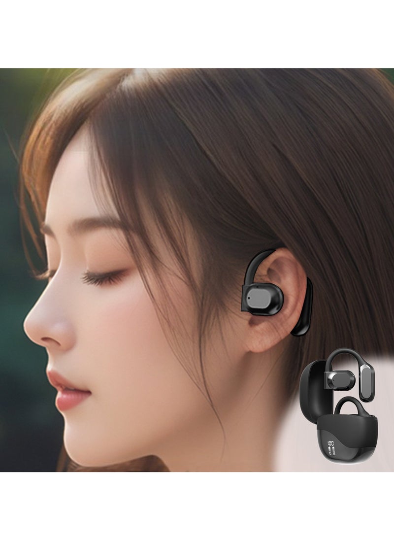 Bluetooth Wireless Bone Conduction Headphones,Wireless Bluetooth Earphones 5.4 Non In Ear Open External Digital Display Bones Conduction Advanced Long Battery Life