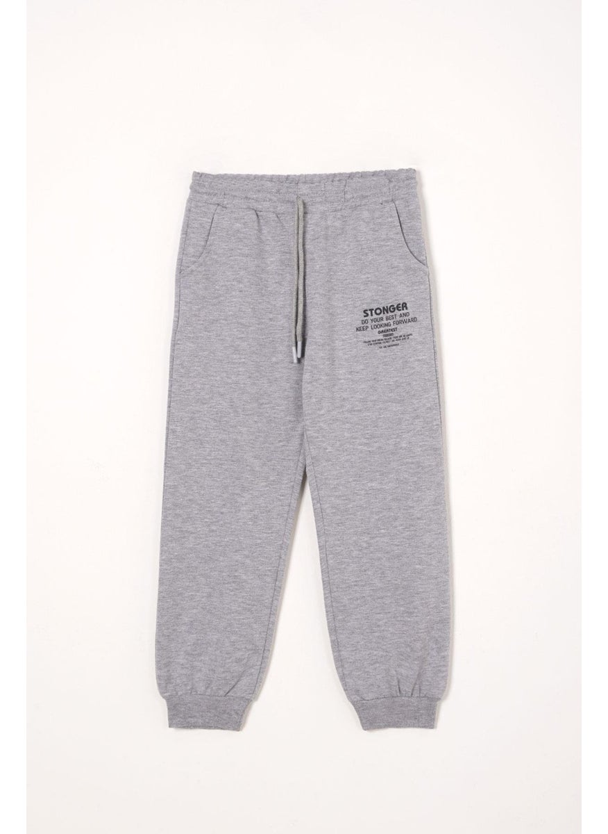 Stonger Printed Gray Color Boy's Tracksuit Single Bottom