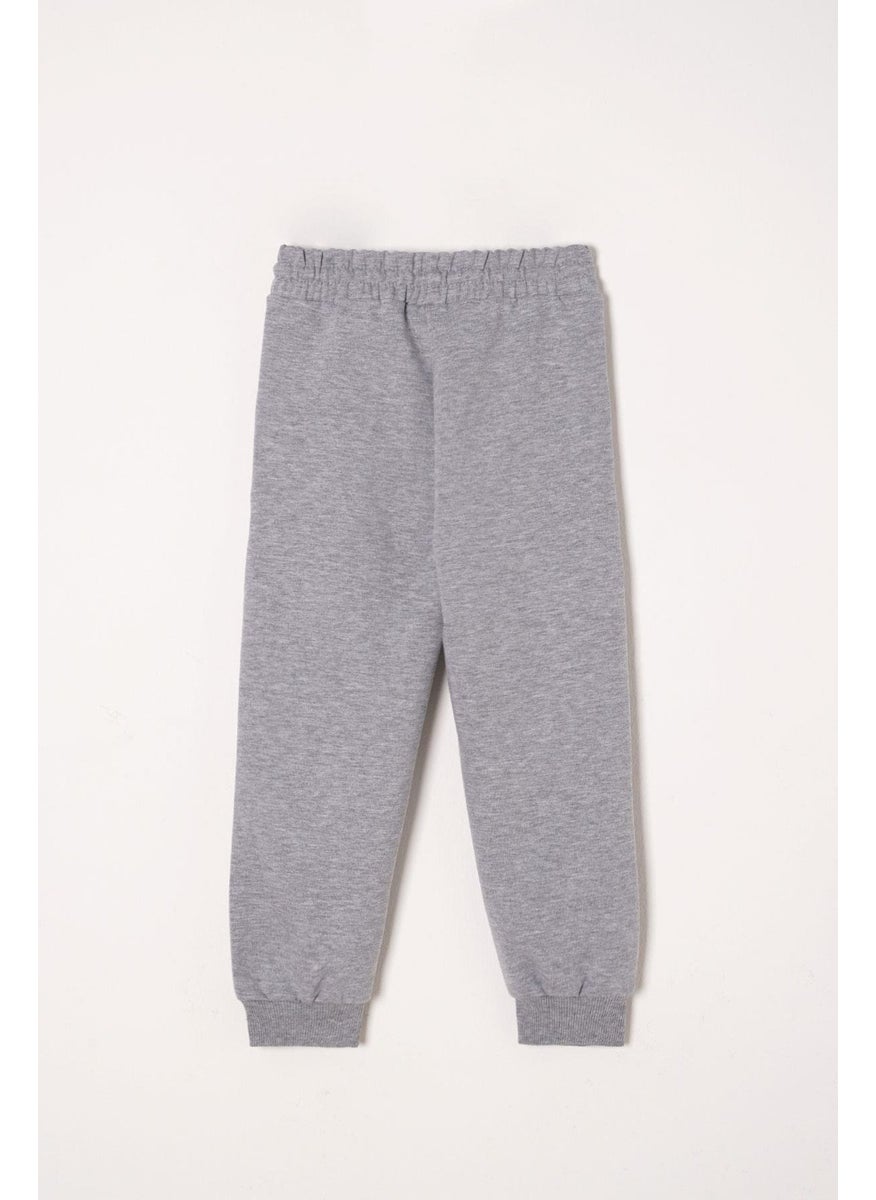 Text Printed Gray Color Boy's Tracksuit Bottom