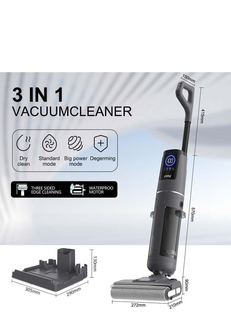 WINNING STAR Low Noise Self Clean Voice Reminder Handheld Cordless Vacuum Cleaner with Mop