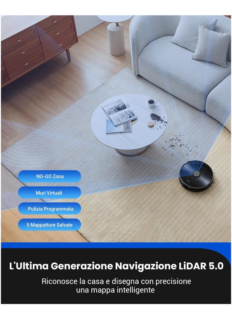 M9 Pro Robot Vacuum Cleaner with Suction Station 4500Pa Vacuum Cleaner Robot with Mop Function Dual Rotation Mops Suction and Mop Robot for Floors Carpets Pet Hair 3D Mapping, WiFi/App