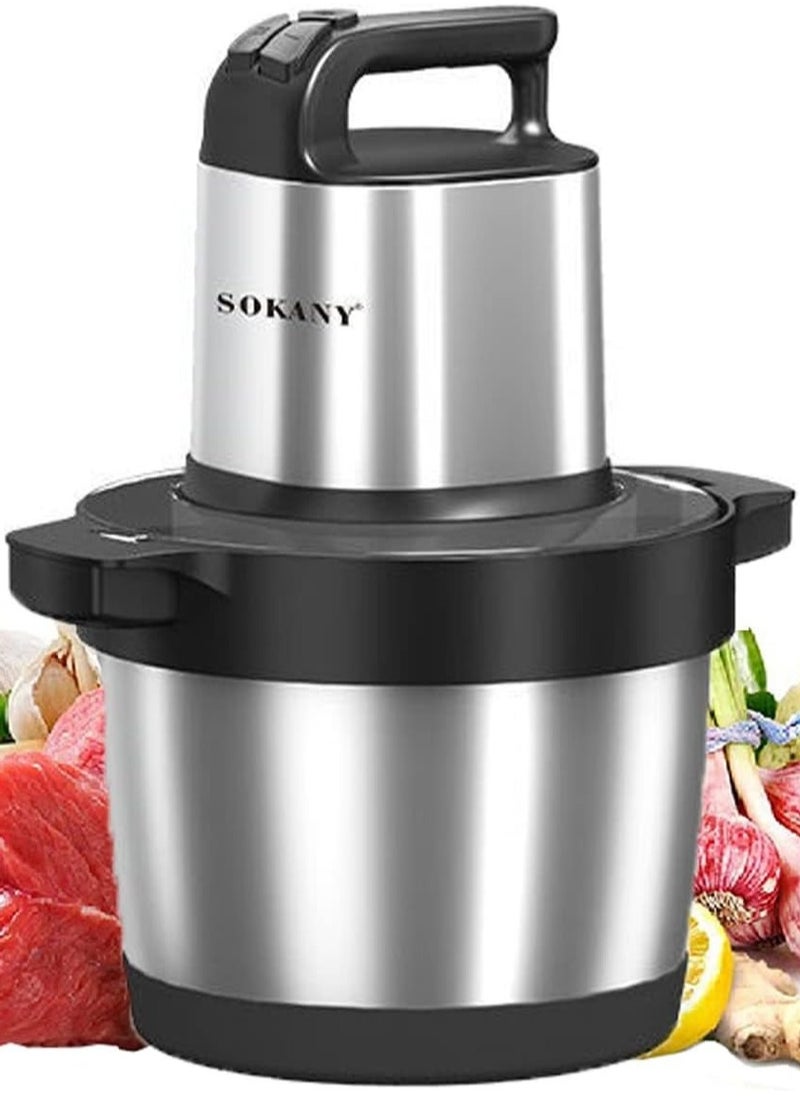 SOKANY 1500W Meat Grinder Electric, Food Grinder 6.5L Stainless Steel Meat Blender Food Chopper for Meat, Vegetables, Fruits and Nuts with 4 Sharp Blades.. (SK-7033, 1500W, 6,5L)