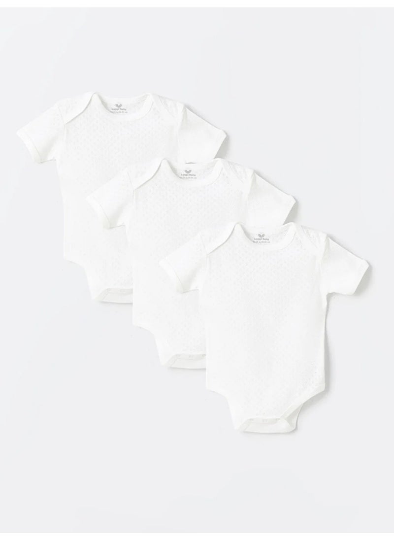 3 Piece Jacquard Short Sleeve Bodysuit for Baby Boy 0-4 Years