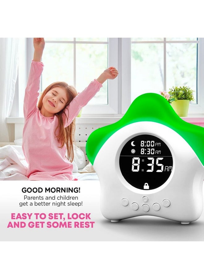 Stay-In-Bed Clock For Kids - Toddler Sleep Training Clock, Night Light & Alarm Clock