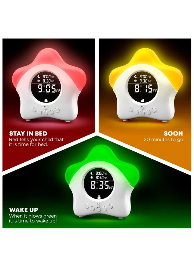 Stay-In-Bed Clock For Kids - Toddler Sleep Training Clock, Night Light & Alarm Clock